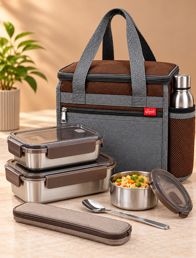 Brown Alpha Nemesis Square Large Smart Carry Lunch Bag