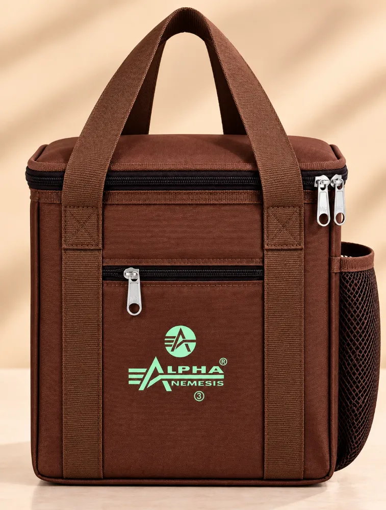 Brown Alpha Nemesis Square Smart Carry Lunch Bag