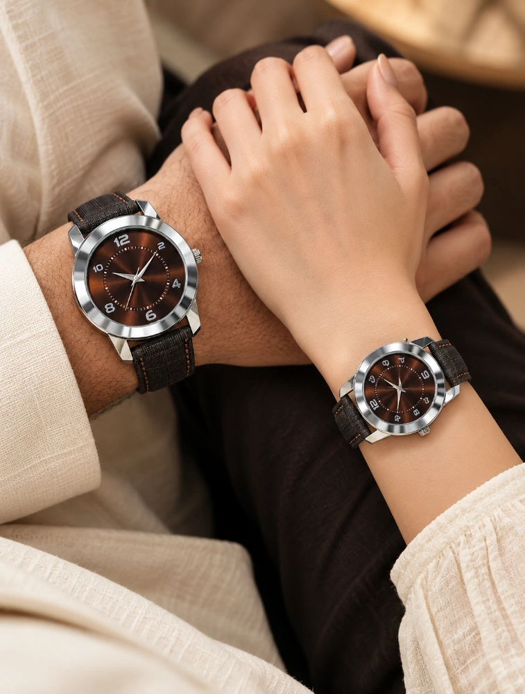 Brown Couples EverDuo Watch Set