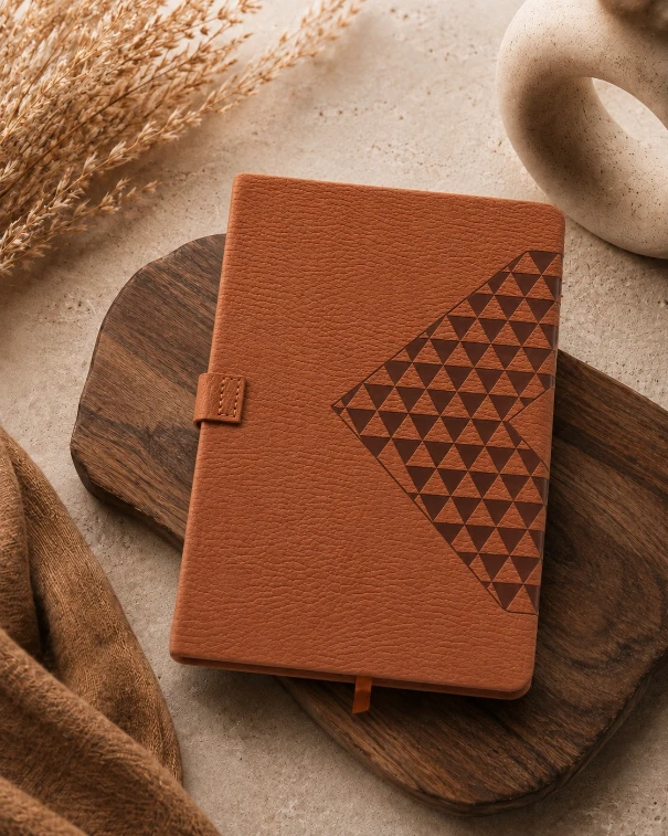 Brown Diamond Texture Magnetic Diary