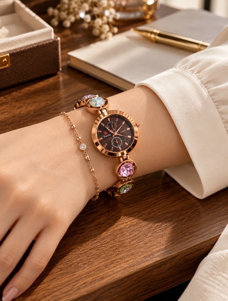 Brown Elara Charm Elegant Womens Watch
