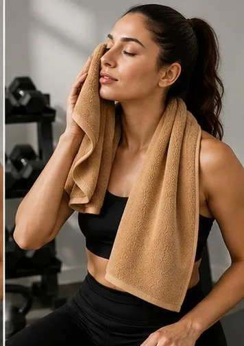 Brown Habitude Microfier Premium Gym Towel