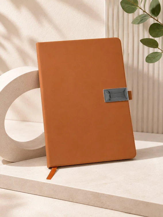 Brown Premium Solid Finish Diary with Elastic Pen Holder