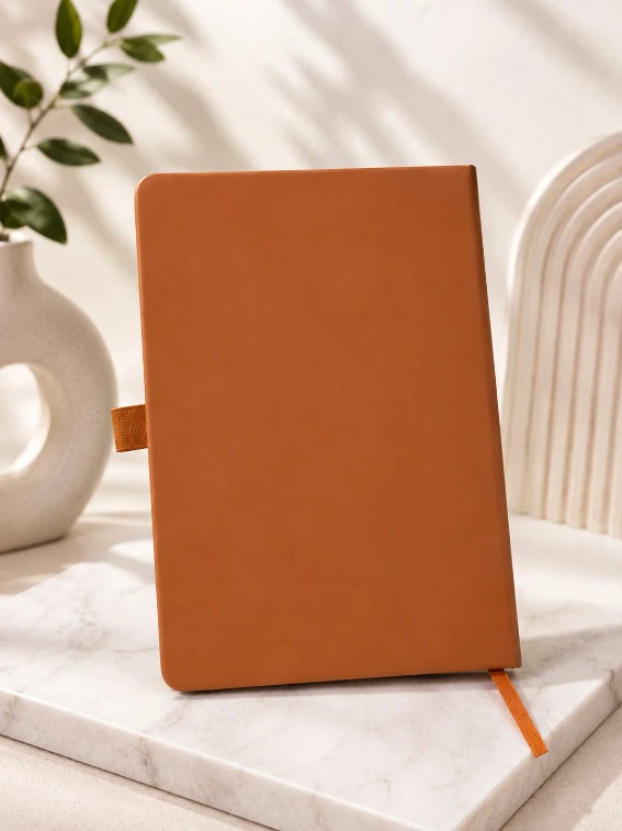 Brown Premium Solid Finish Diary with Elastic Pen Holder — bulk from ₹173