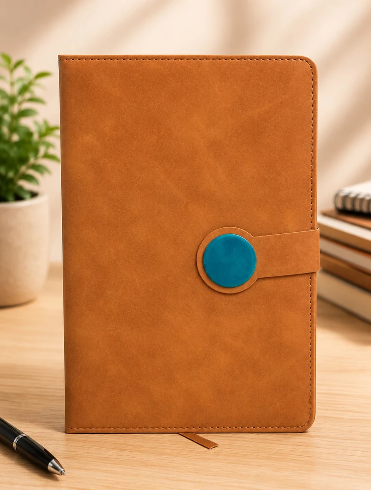 Brown Synthetic Leather Round Dial Dairy