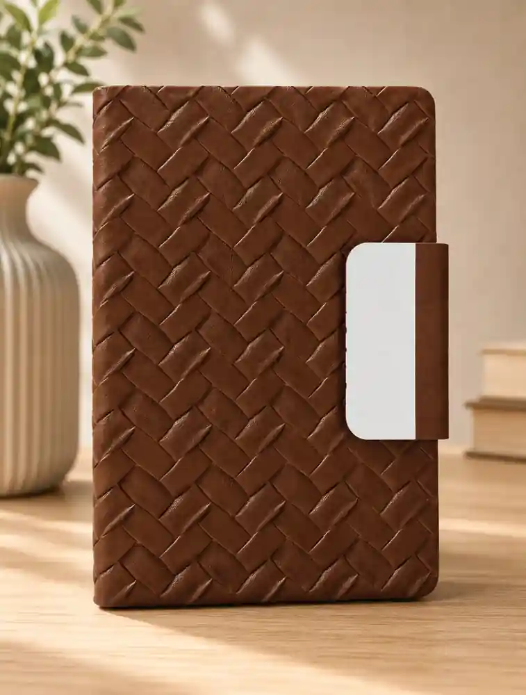 Brown Textured with Metal  Closure Dairy