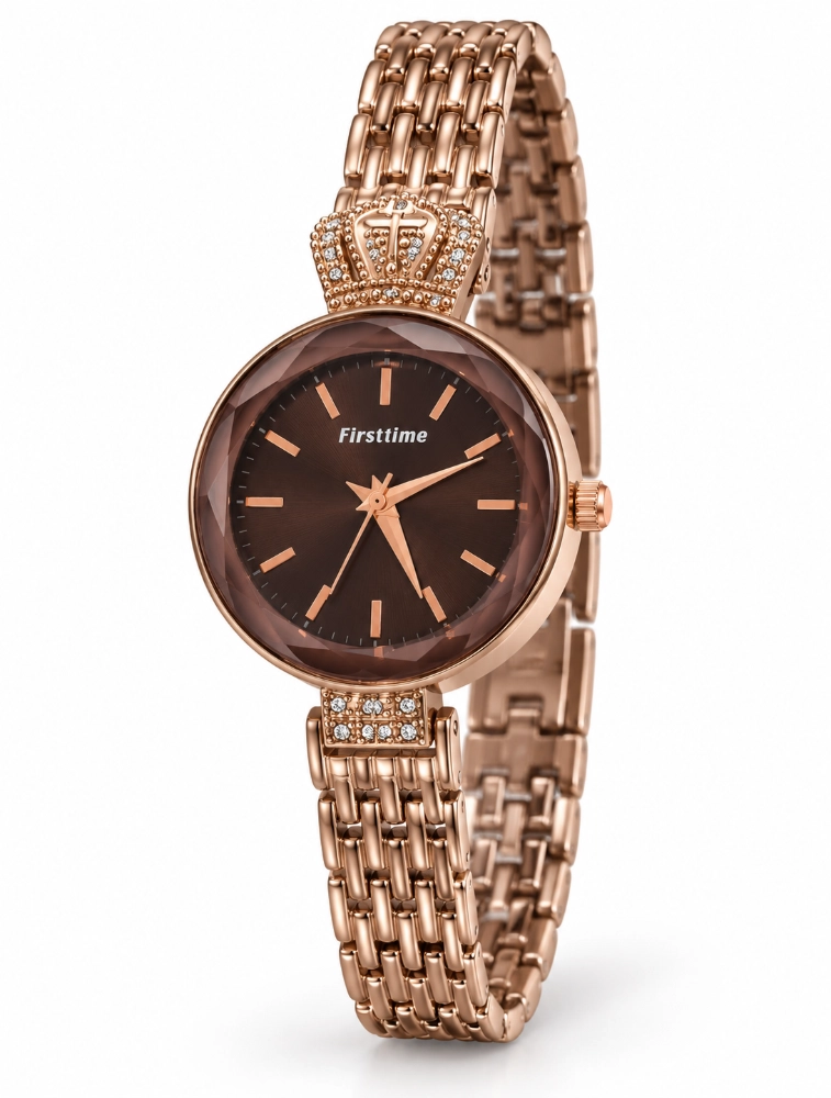 Brown Womens Decorative Analog Wrist Watch