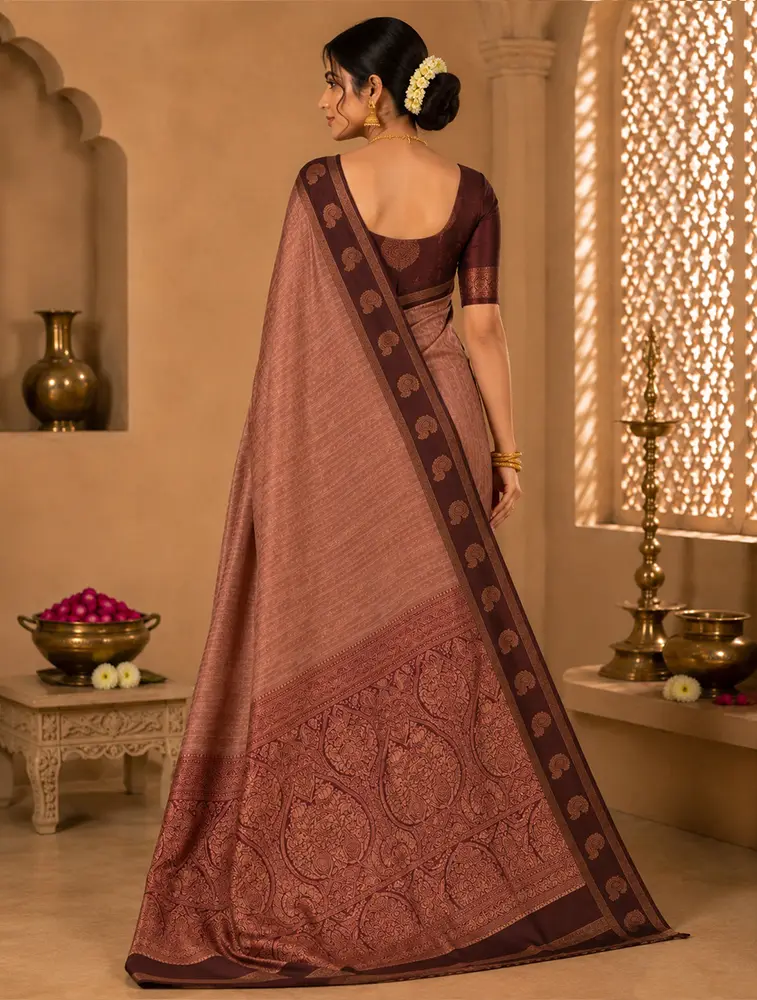 Brown Womens Printed Luxury Chittinadu Cotton sarees