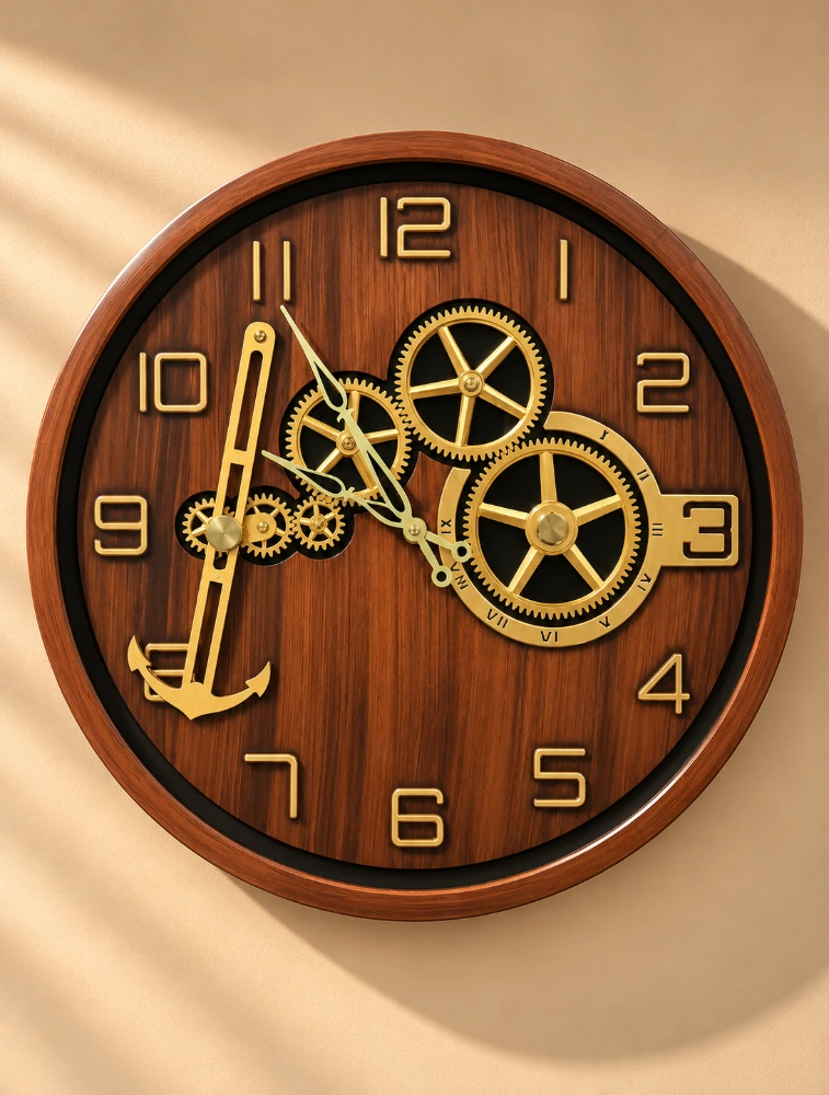 Brown Wood SKYZZER Quartz Premium Wall Clock S 1819