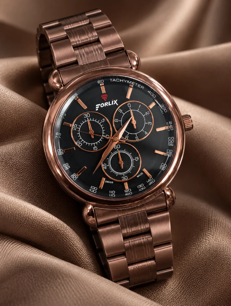 Brown with Black Dial Mens Chronograph Analog Watch