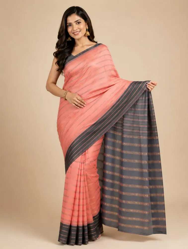 Bubblegum Pink Womens Printed Luxury Kanchi Soft Silk