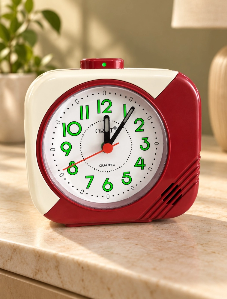 Burgandy ORPAT RiseTime Table Alarm Clock TBB 207 NG