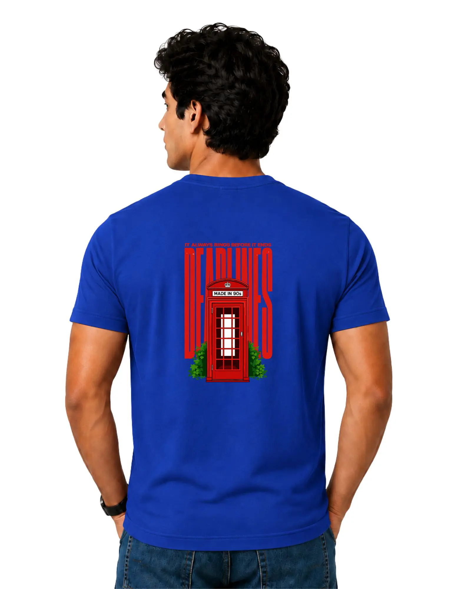 Call Me Later Cotton Round Neck T-Shirt 180 GSM Royal Blue