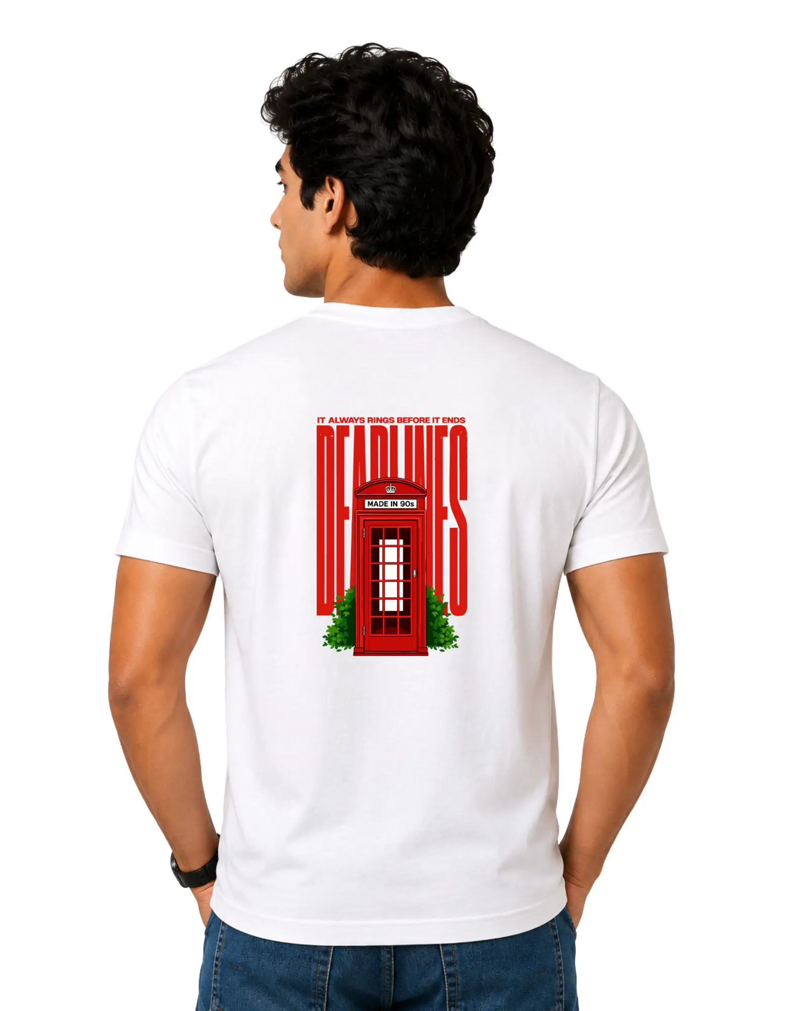 Call Me Later Cotton Round Neck T-Shirt 180 GSM White