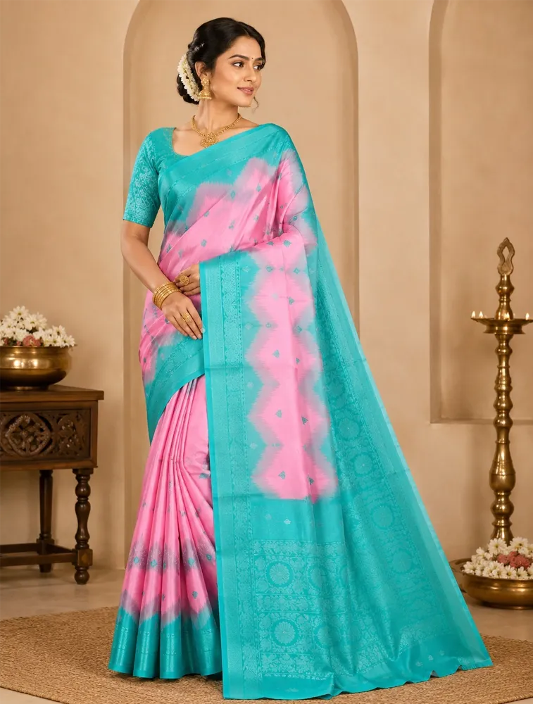 Candy Pink Womens Printed Luxury Arihent Soft Silk Sarees