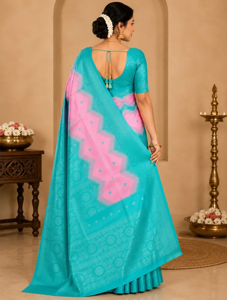 Candy Pink Womens Printed Luxury Arihent Soft Silk Sarees — bulk from ₹1960