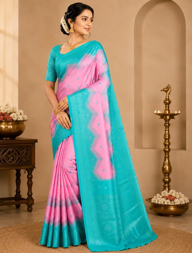 Candy Pink Womens Printed Luxury Arihent Soft Silk Sarees — bulk from ₹1960