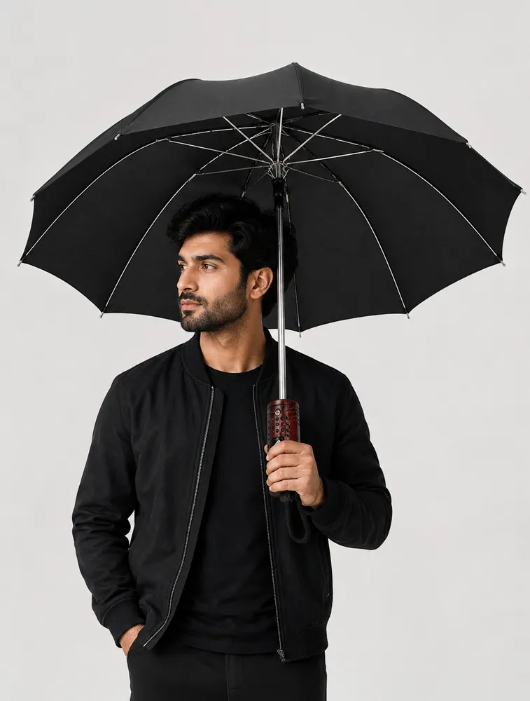 Candy Red Holder Noir Grip Compact Umbrella — bulk from ₹219