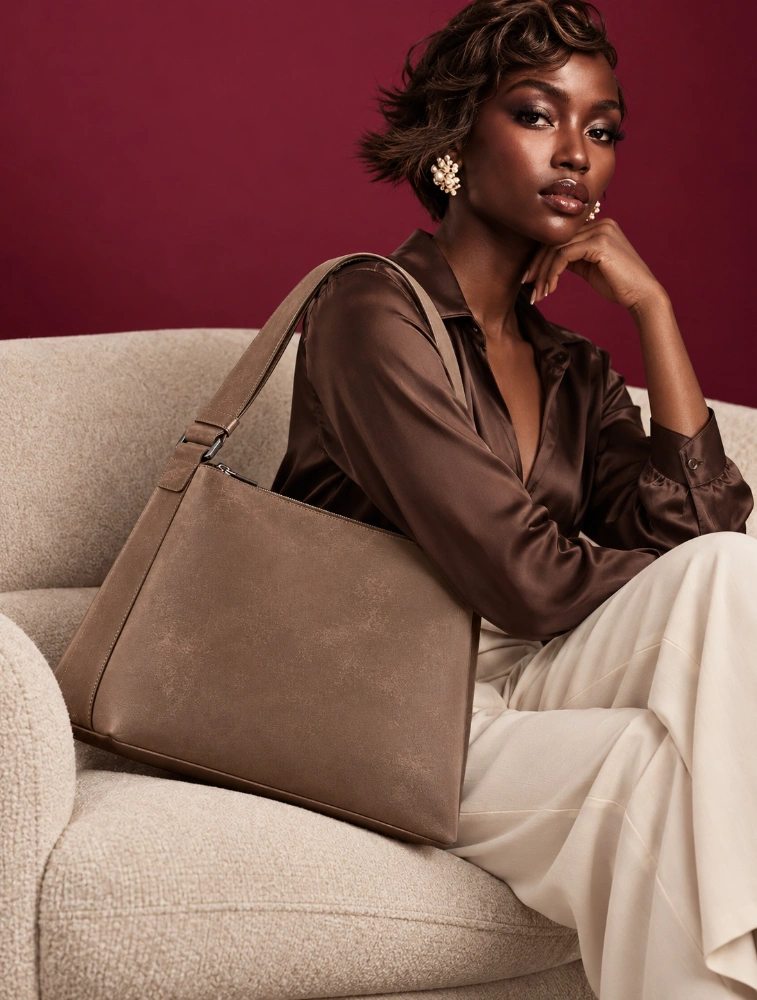 Carafe Brown Stylish Tote PU Leather Handbag for Women