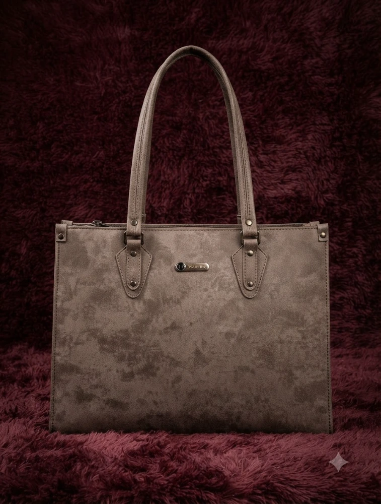 Carafe Brown Womens Elegant PU Tote Handbag