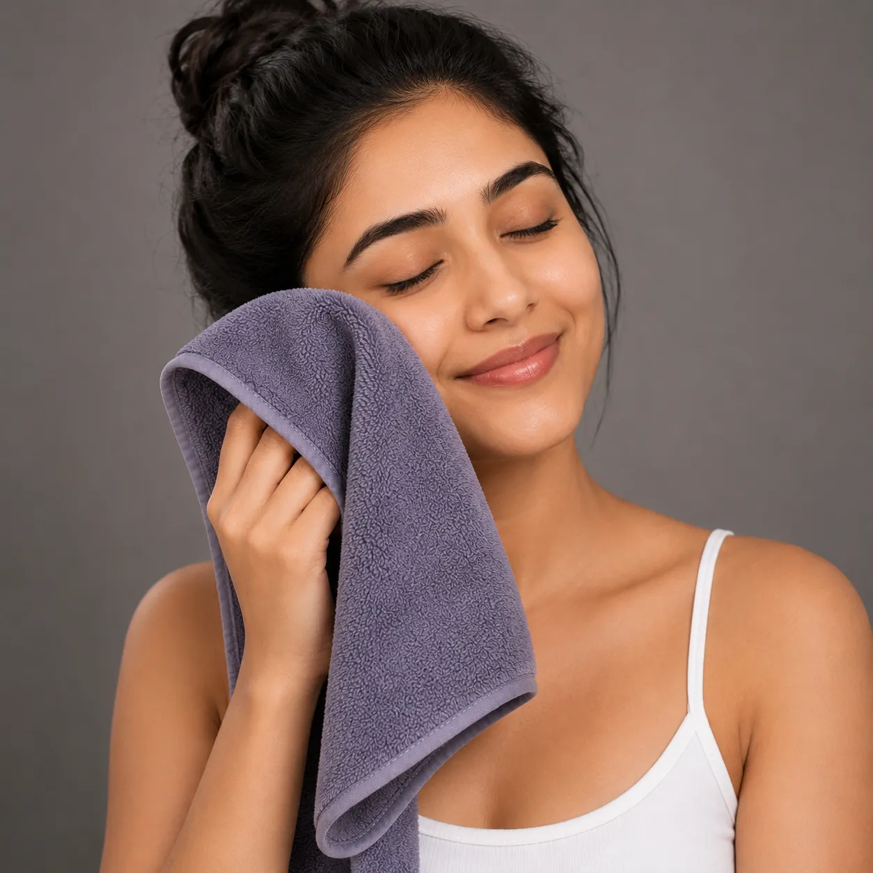 Cement Grey Habitude Microfiber Premium Face Towel