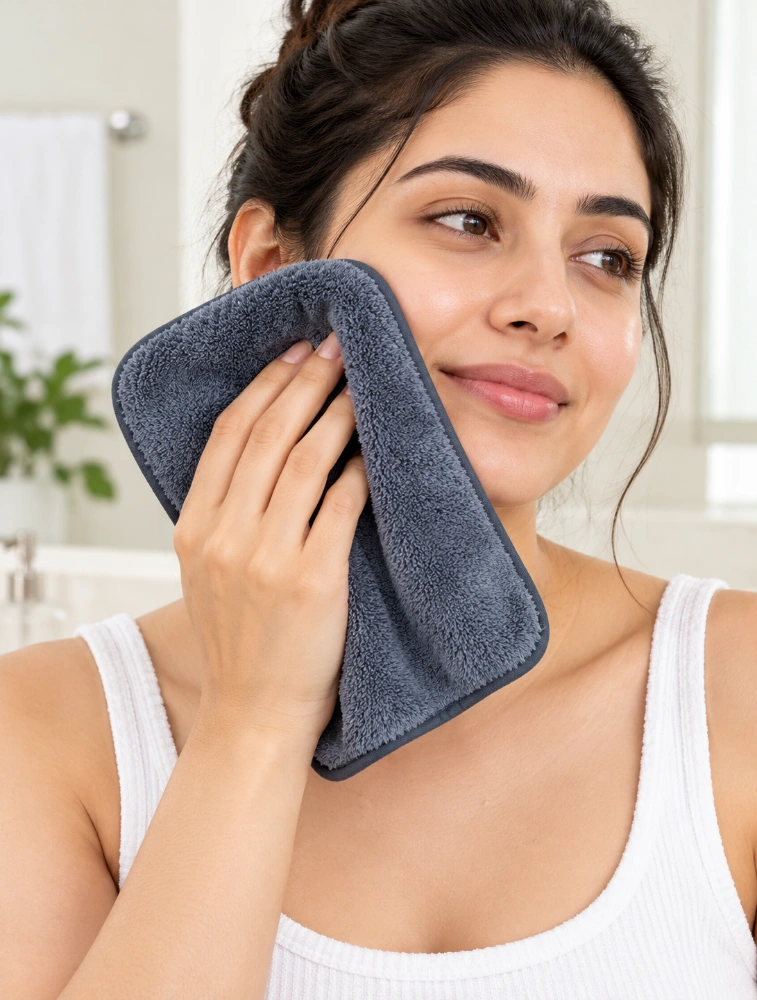 Cement Grey Habitude Microfiber Premium Face Towel
