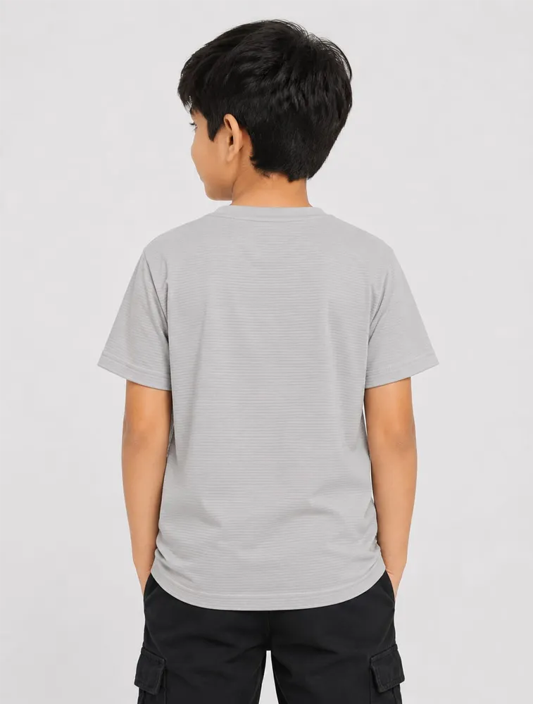Cement Grey Kids Dad And Me Round Neck Premium Printed T Shirt