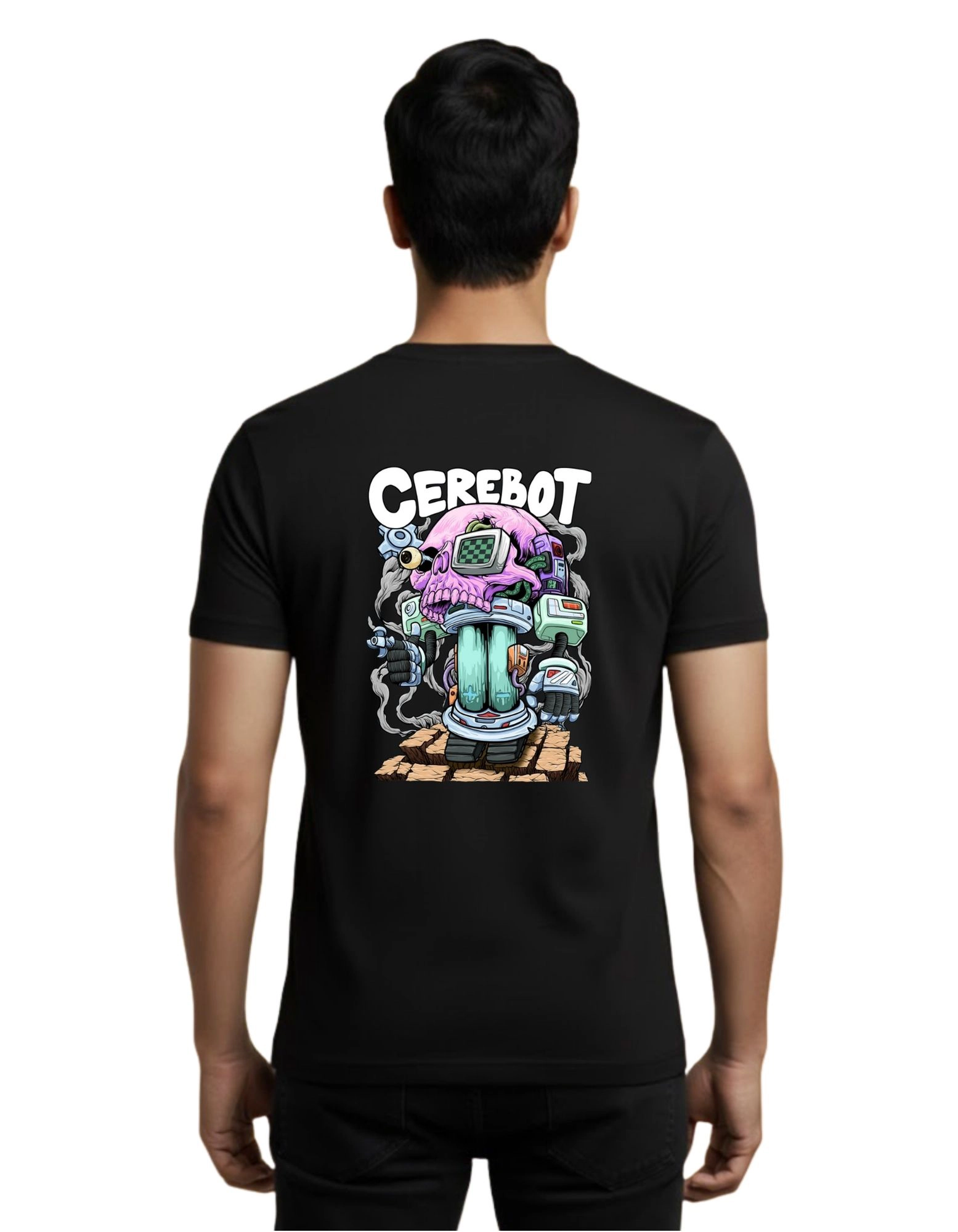 Cerebot Cotton Round Neck T-Shirt 180 GSM Black