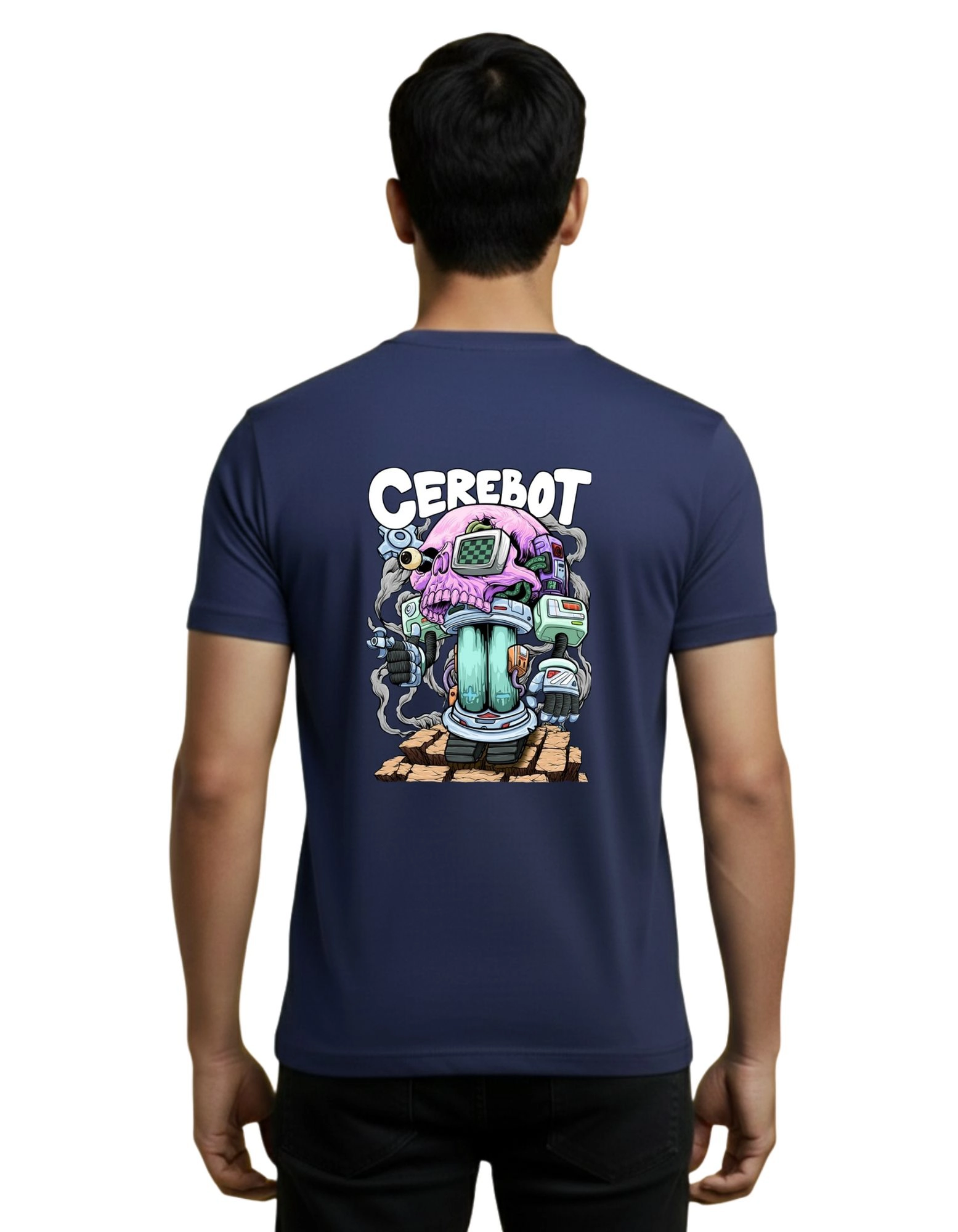 Cerebot Cotton Round Neck T-Shirt 180 GSM Navy Blue