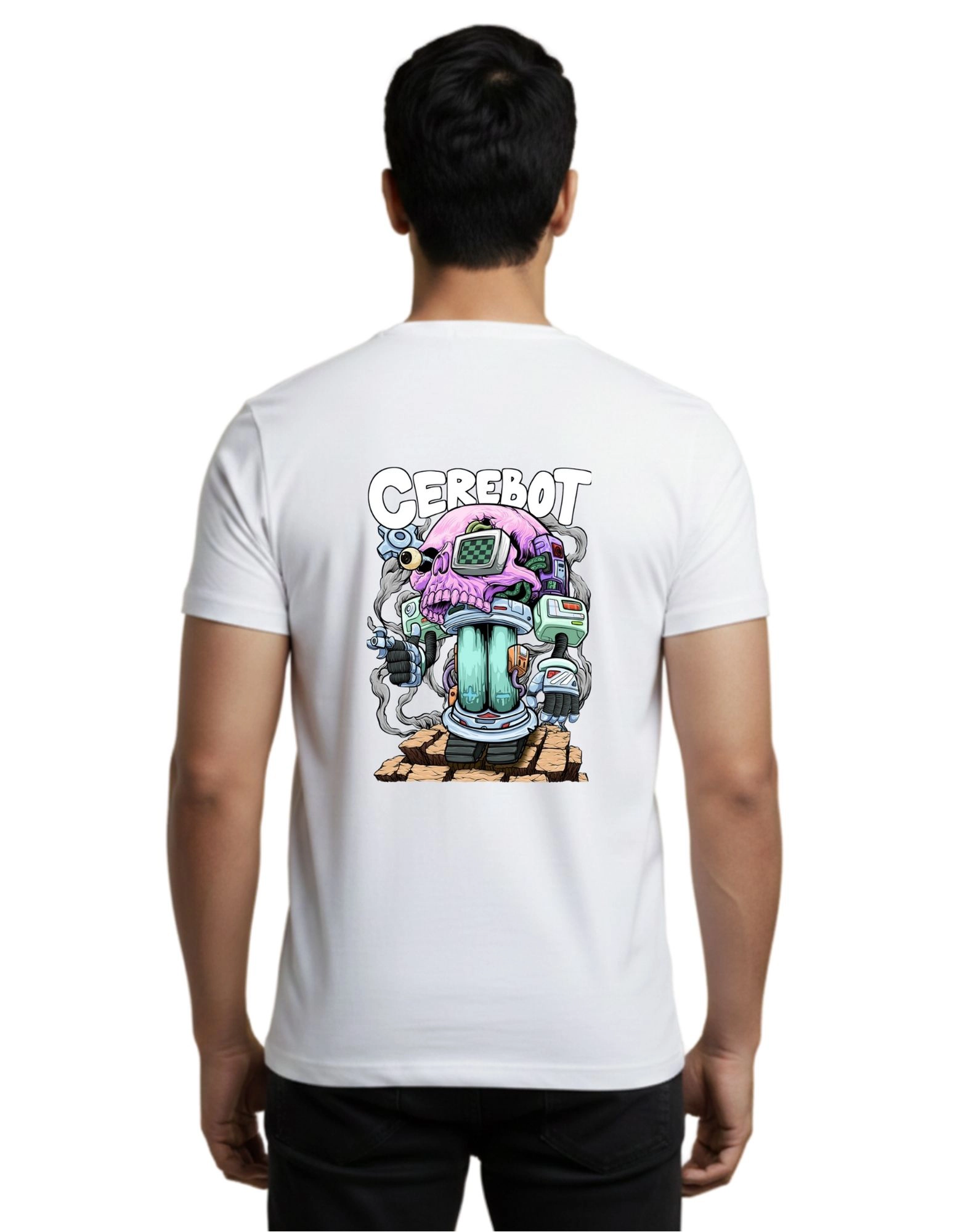Cerebot Cotton Round Neck T-Shirt 180 GSM White