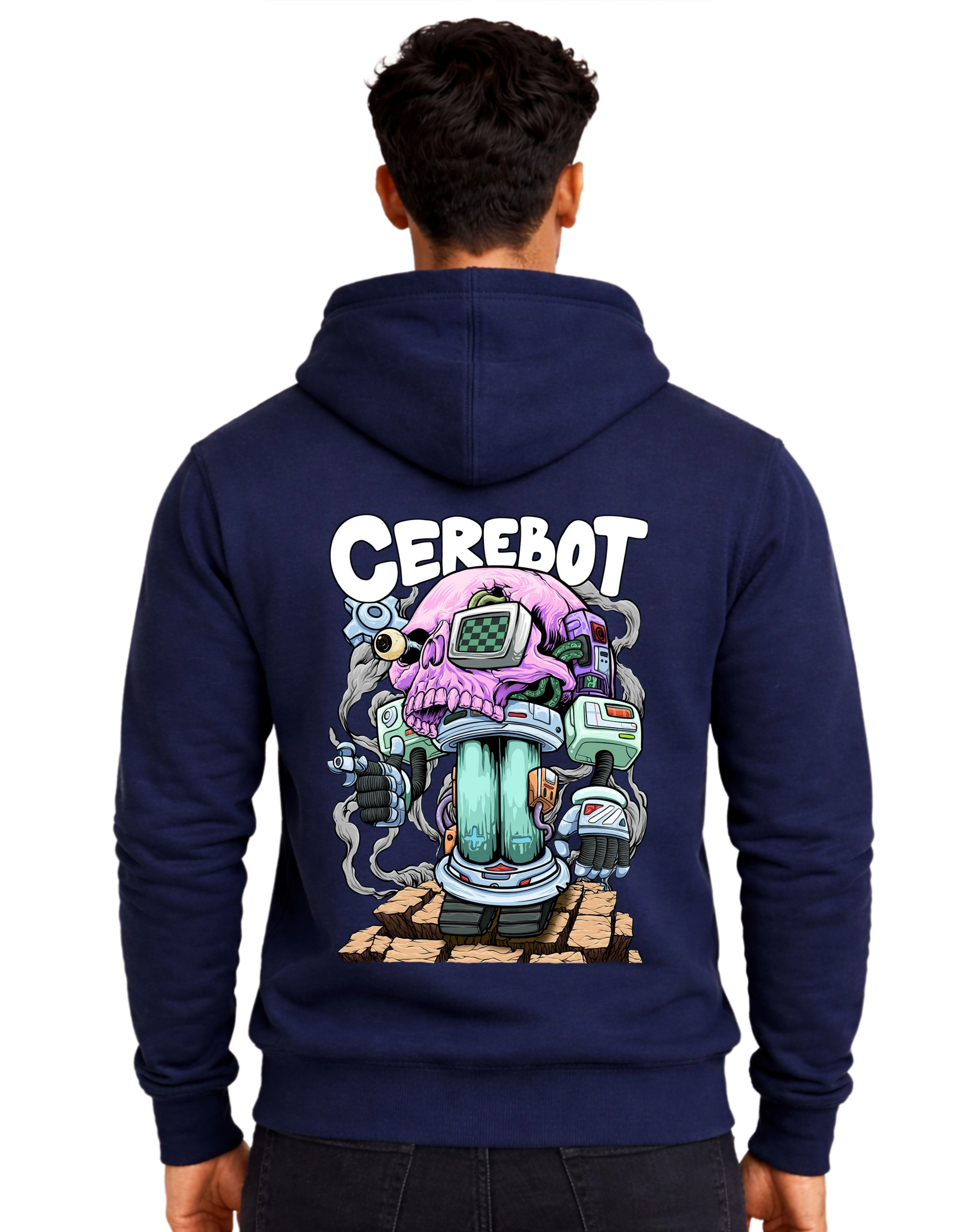 Cerebot Polycotton Hoodie Without Zipper 300 GSM Navy Blue