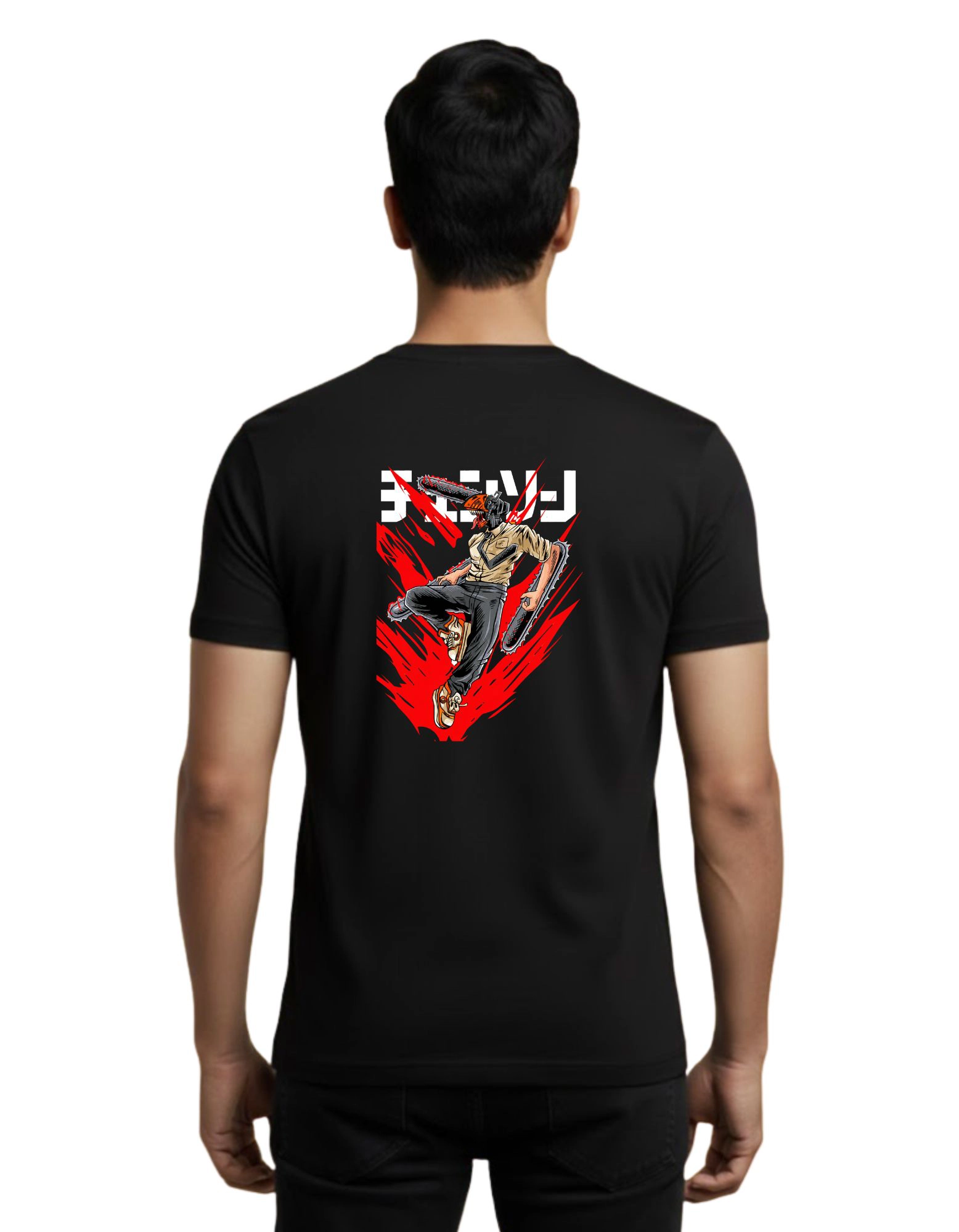 Chainsaw Fury Cotton Round Neck T-Shirt 180 GSM Black