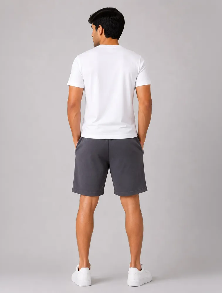 Charcoal Grey Mens Premium Embroidered Shorts