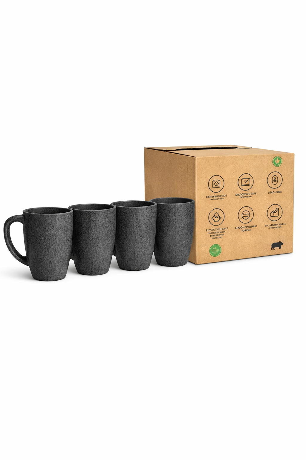 Charcoal Vintage Brew Mug(Pack of 4)