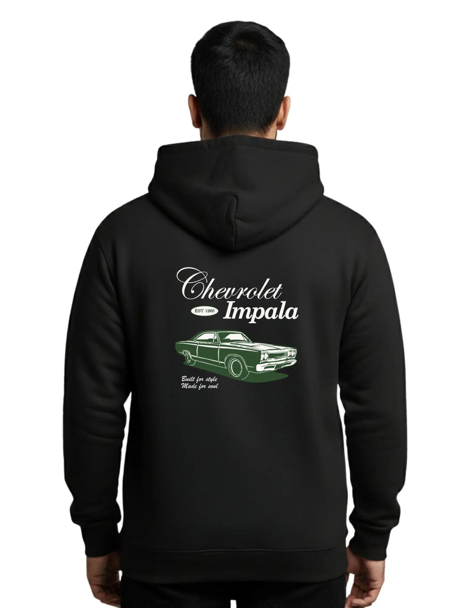 Chevrolet Impala Cotton Hoodie Without Zipper 300 GSM Black