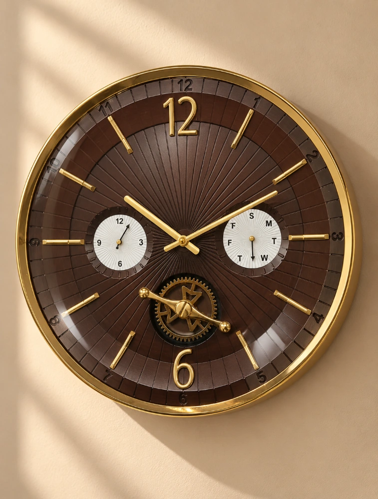 Choclate Golden SIZZERO Quartz Wall Clock S 1617