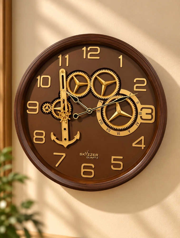 Chocolate Wood SKYZZER Quartz Premium Wall Clock S 016