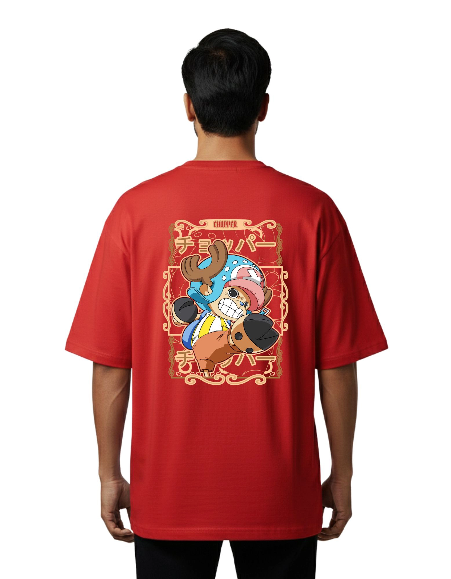 Chopper Pirate Oversized Cotton French Terry T-Shirt 240 GSM Red