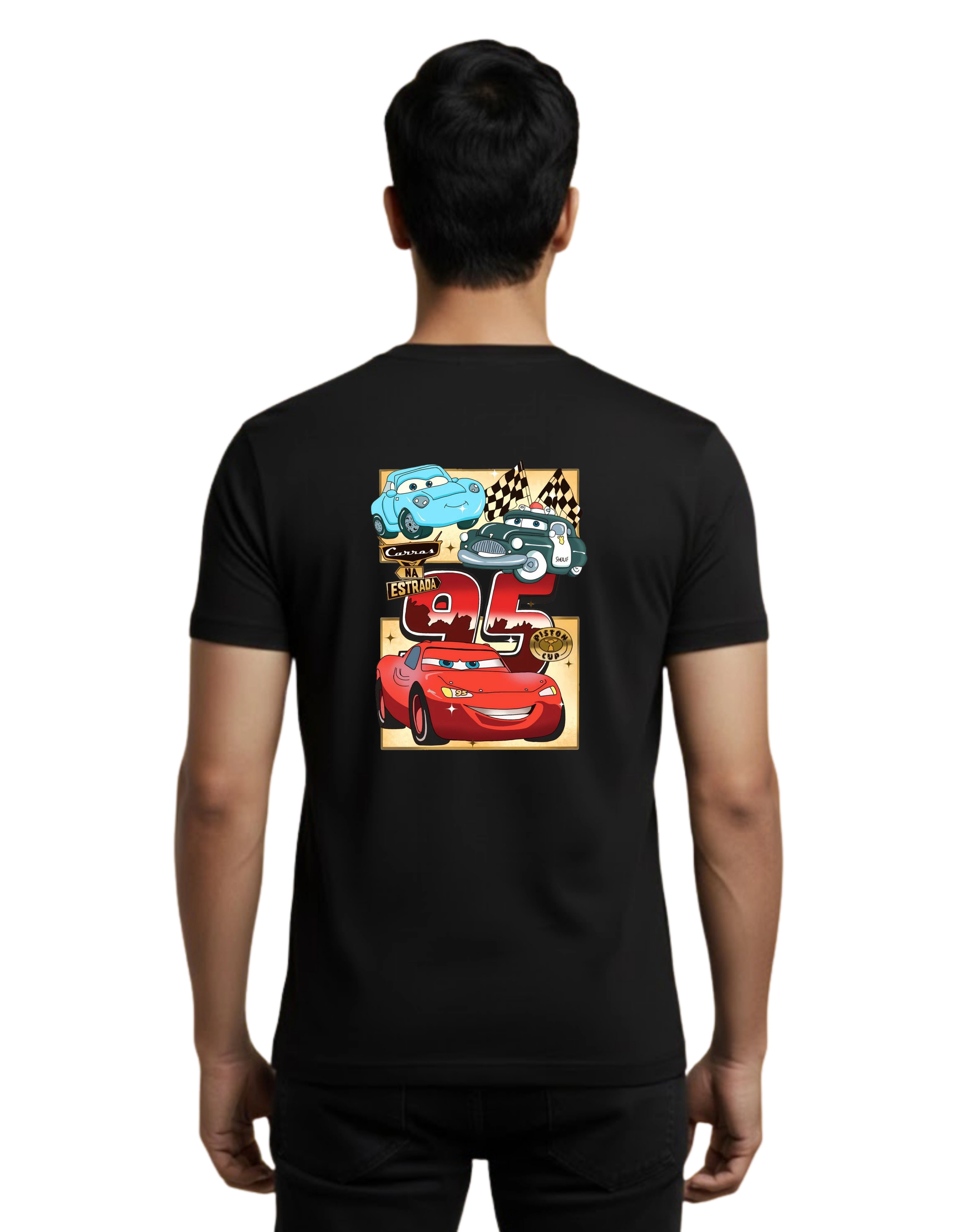 Classic Racing Cars Cotton Round Neck T-Shirt 180 GSM Black