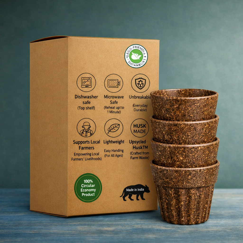 Cocoa Brown HuskChai Cup(Pack of 4)