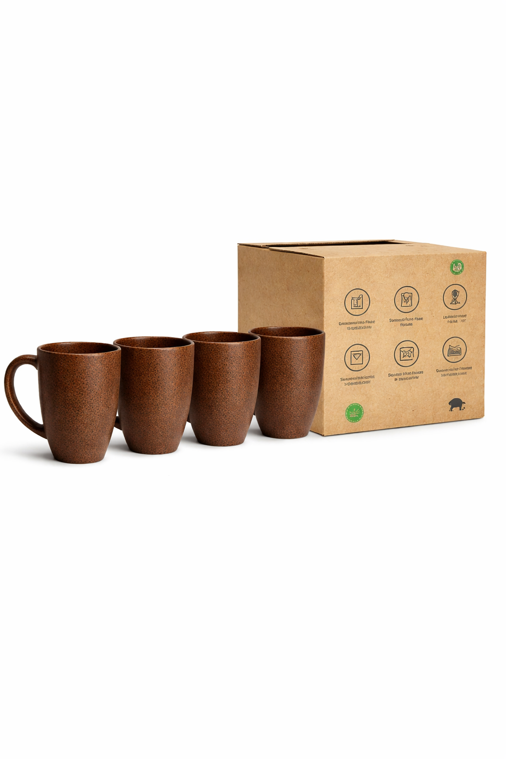 Cocoa Brown Vintage Brew Mug(Pack of 4)