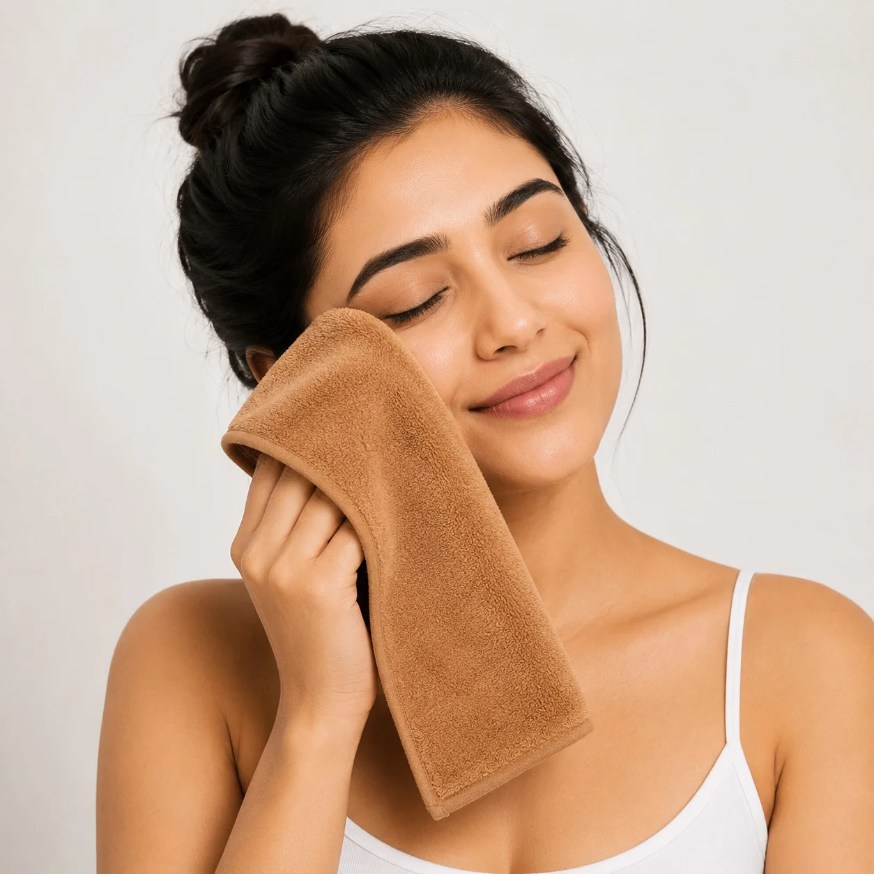 Coffee Brown Habitude Microfiber Premium Face Towel