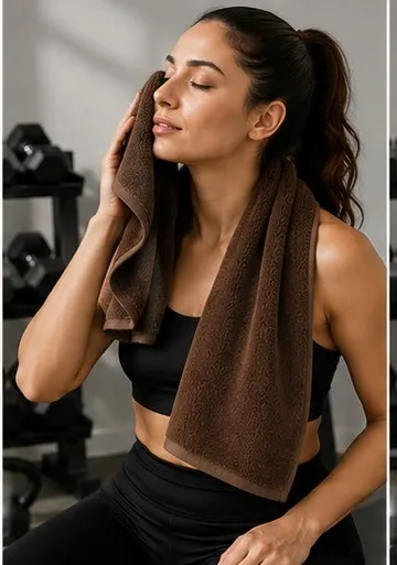 Coffee Brown Habitude Microfier Premium Gym Towel