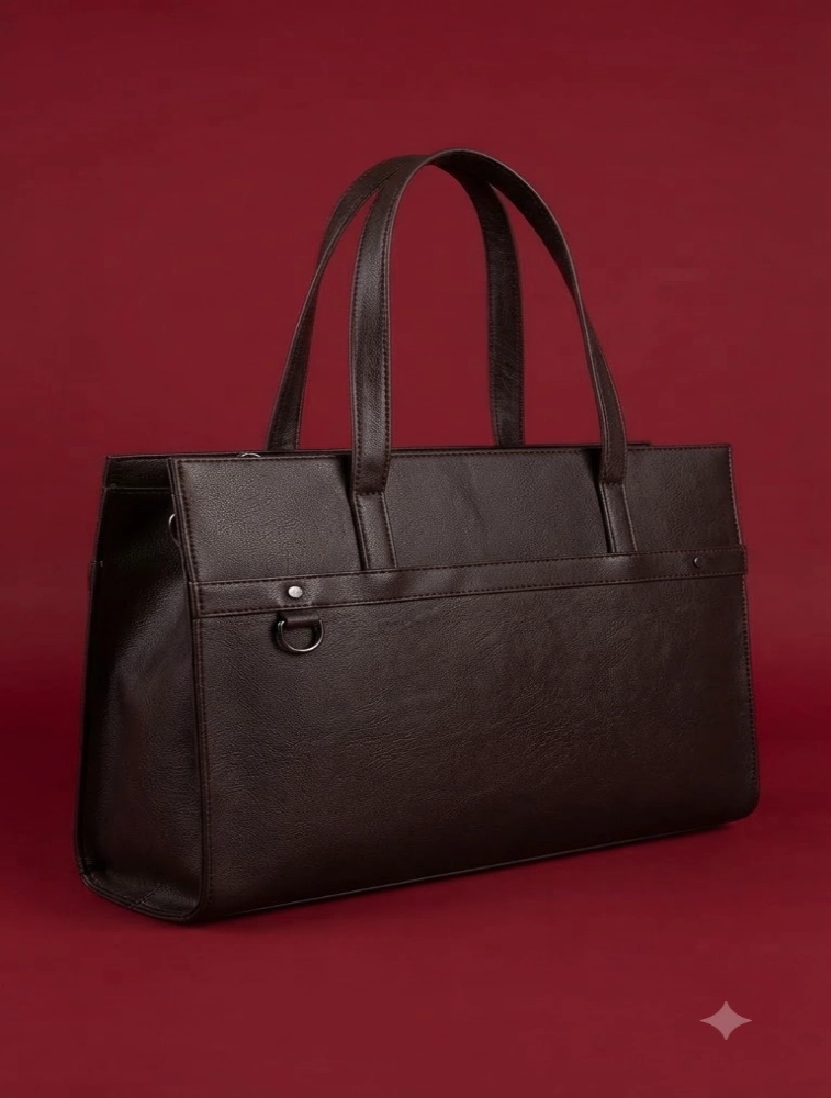 Coffee Brown Urban Professional PU Tote Bag