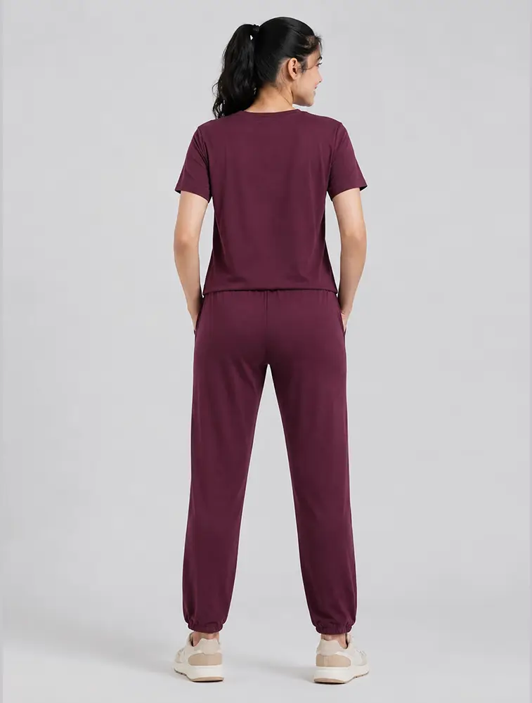 Coffee Brown Plain Micro Coffee Night Suit 