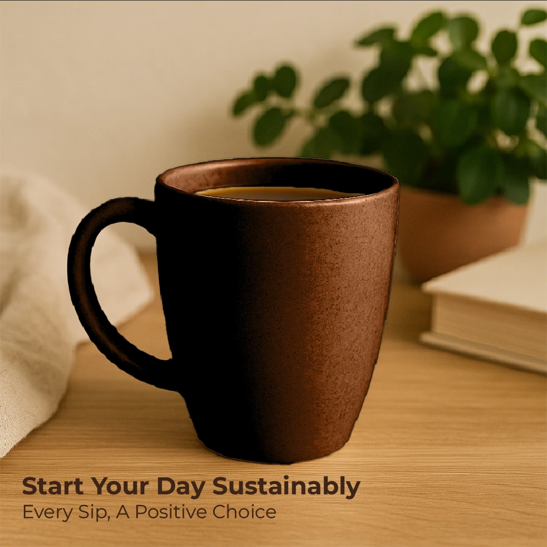 Coffee Brown Vintage Brew Mug(Pack of 4)