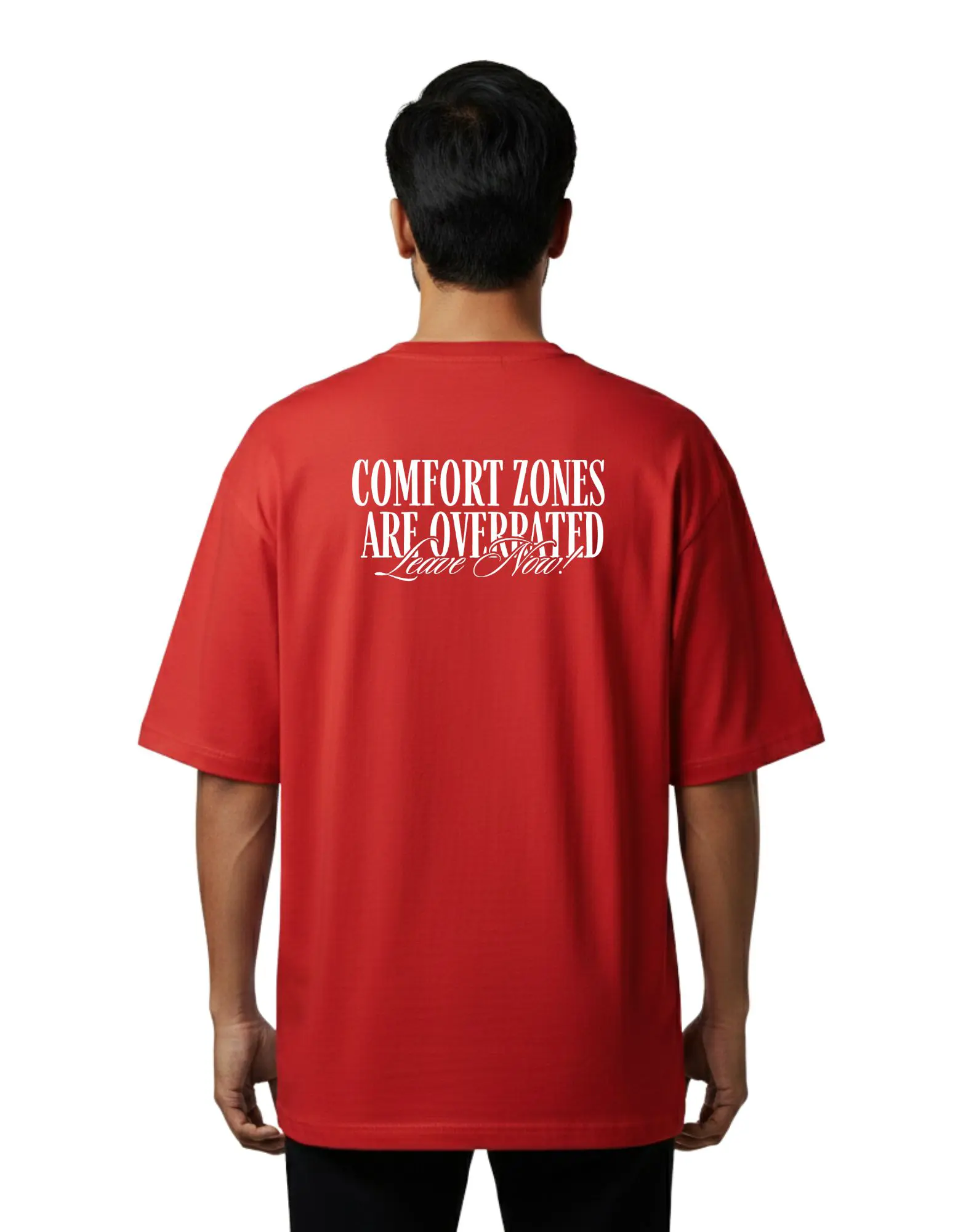 Comfort Zones Are Overrated Oversize Cotton French Terry T-Shirt 240 GSM Red
