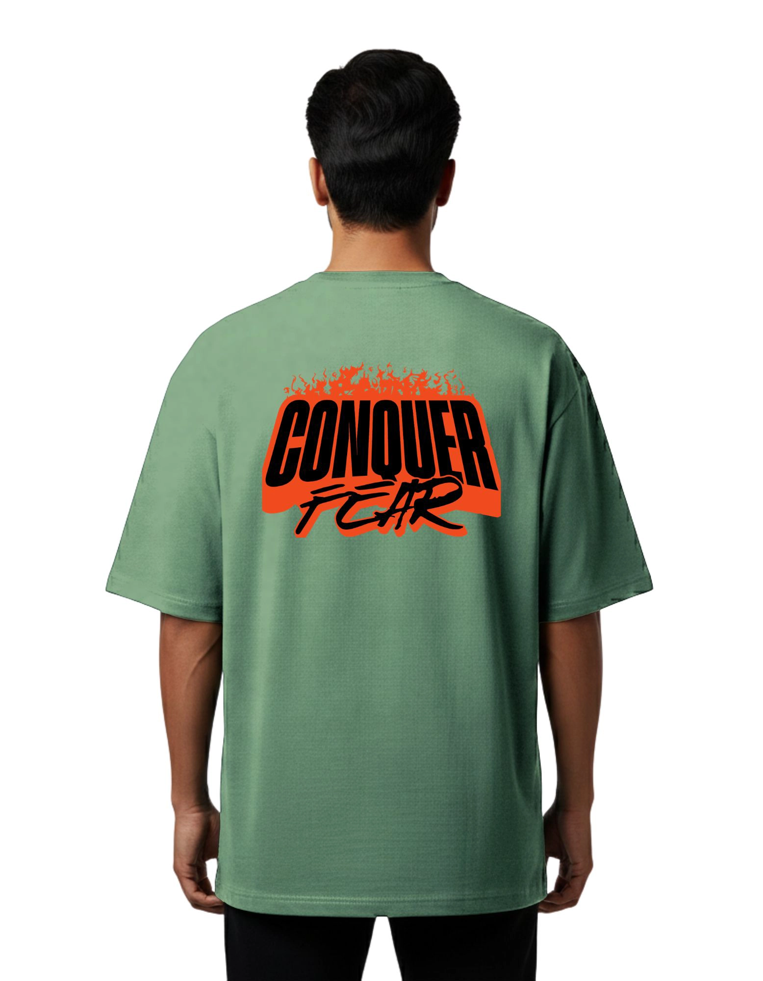 Conquer Fear Oversize Cotton French Terry T-Shirt 240 GSM D Green