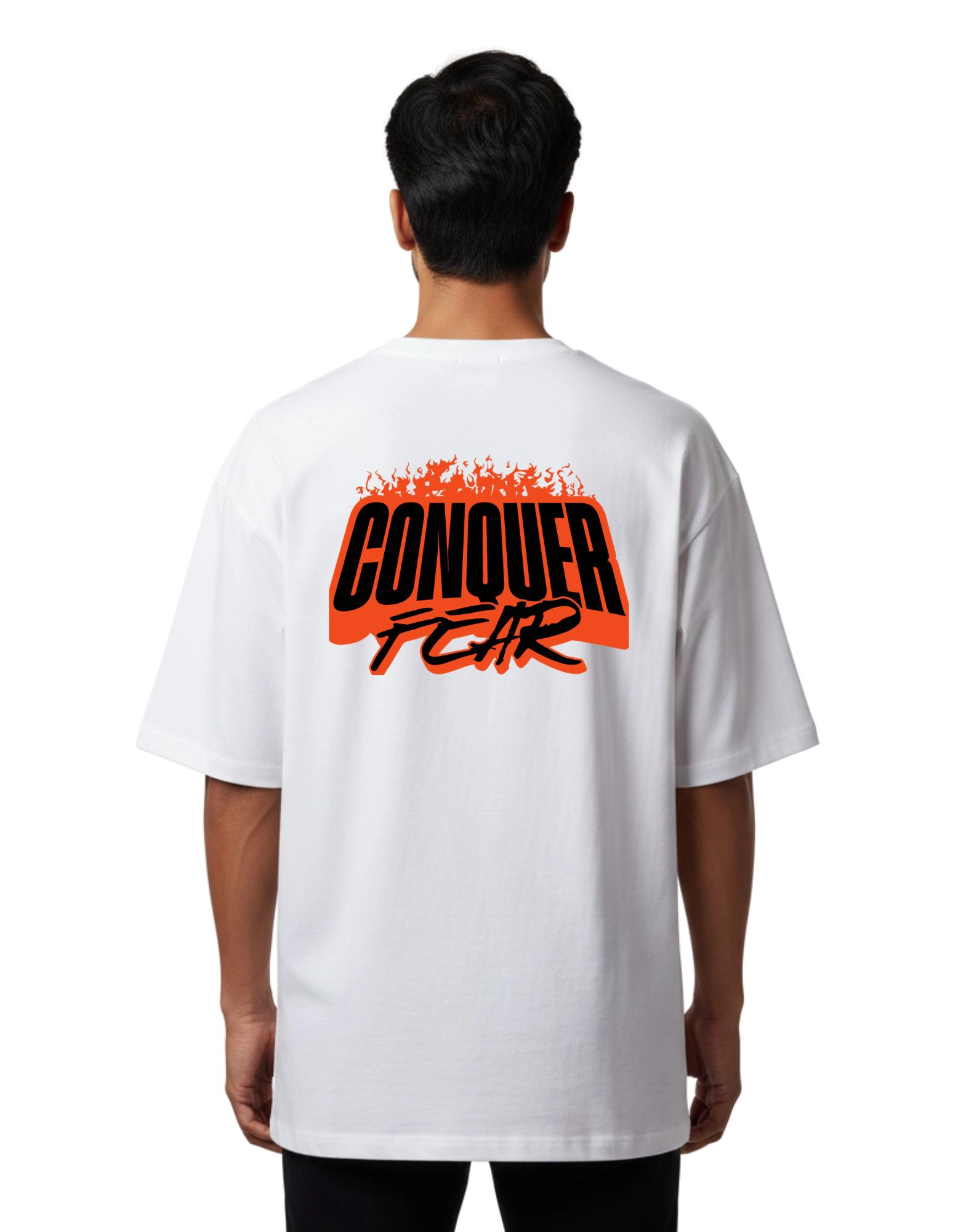 Conquer Fear Oversize Cotton French Terry T-Shirt 240 GSM White