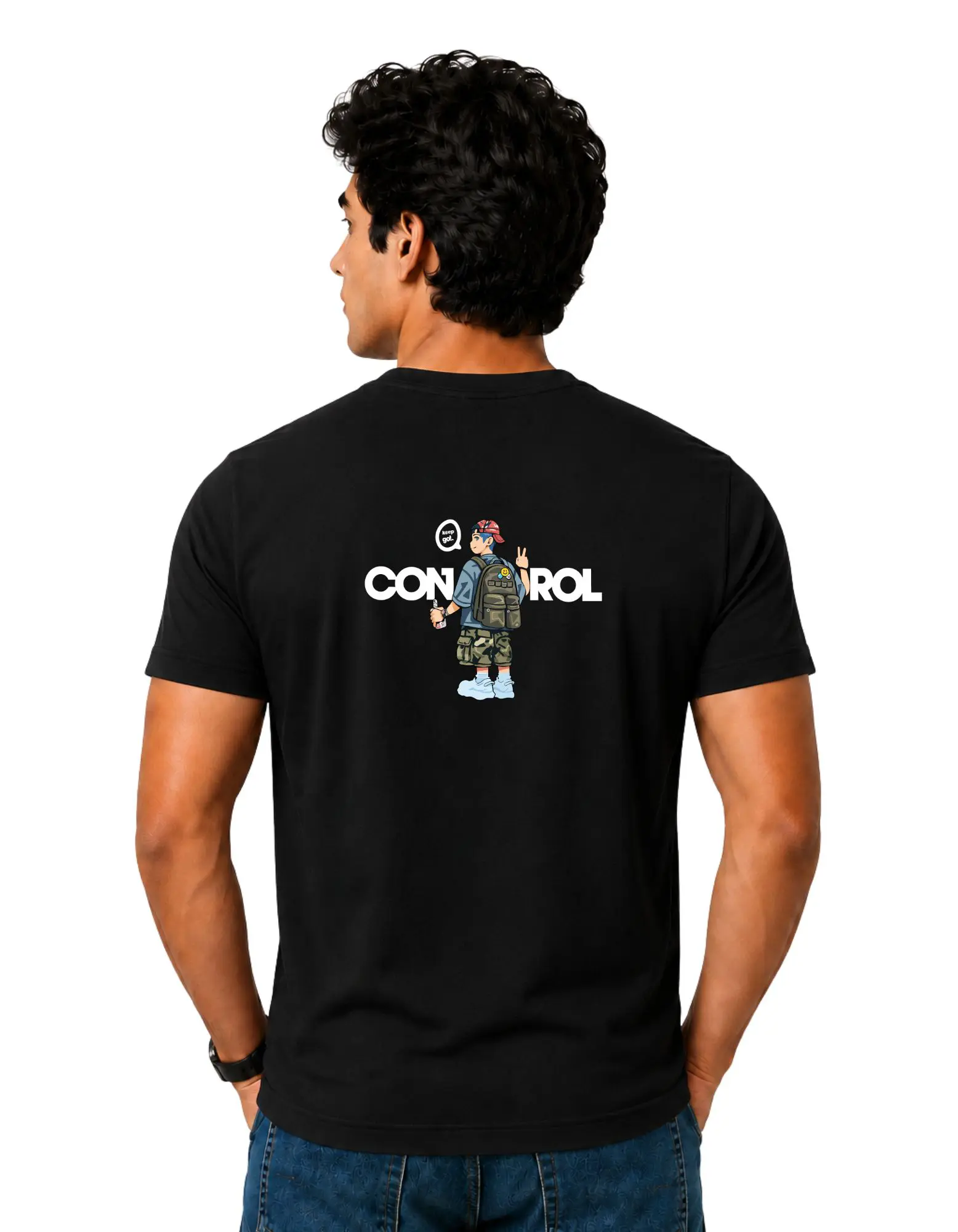 Control Cotton Round Neck T-Shirt 180 GSM Black